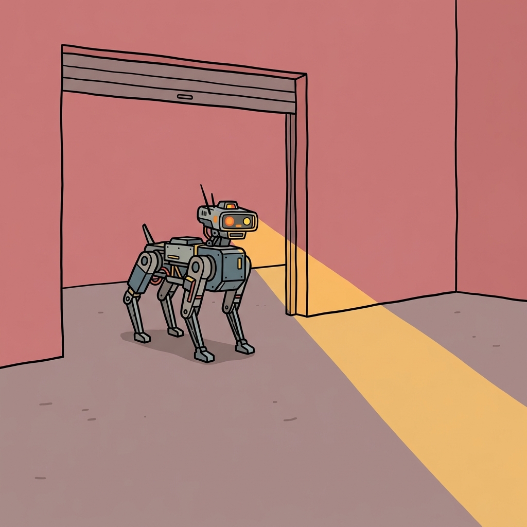 Ilustración de la noticia: ICE planea gastar hasta $2 millones en perros robot para operativos